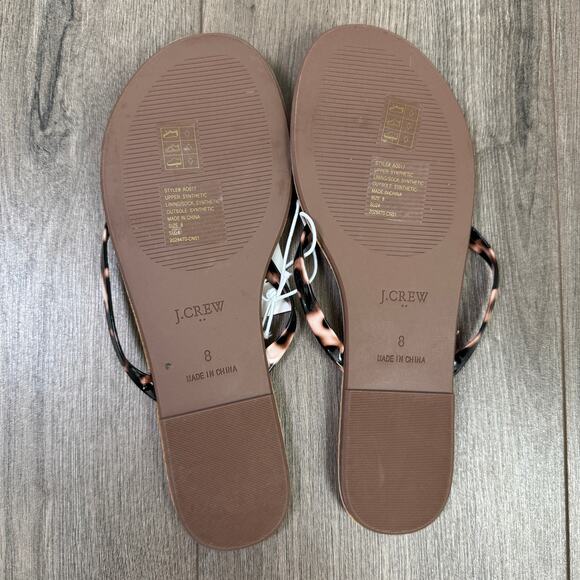 J.Crew Easy Summer Flip Flop Sandals WMNS 8M Tortoise Shell Flat Slip-On Casual - Picture 5 of 6